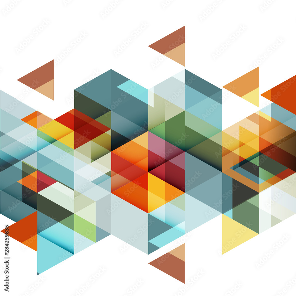 Aufkleber abstract colorful geometric and modern overlapping triangles on white. modern background for busines