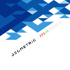 Abstract geometric triangle blue mosaic pattern element on white. Corporate business or technology identity element, online presentation website element, vector illustration