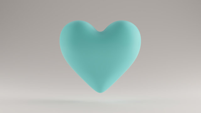 Large Gulf Blue Turquoise 3d Heart Icon 3d illustration 3d render