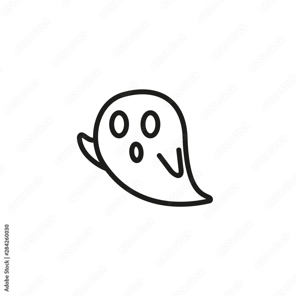 Sticker Ghost line icon. Creature, poltergeist, supernatural. Paranormal activity concept. Can be used for topics like Halloween, spirit, horror