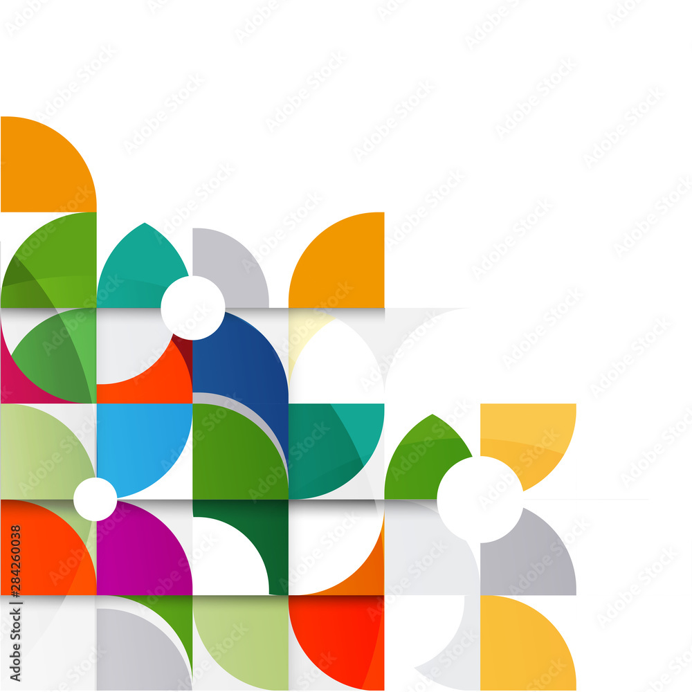 Poster abstract colorful and creative geometric with a variety of geometric pattern. abstract flower patter