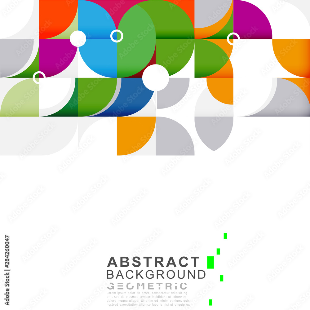 Poster abstract colorful and creative geometric with a variety of geometric pattern. abstract flower patter