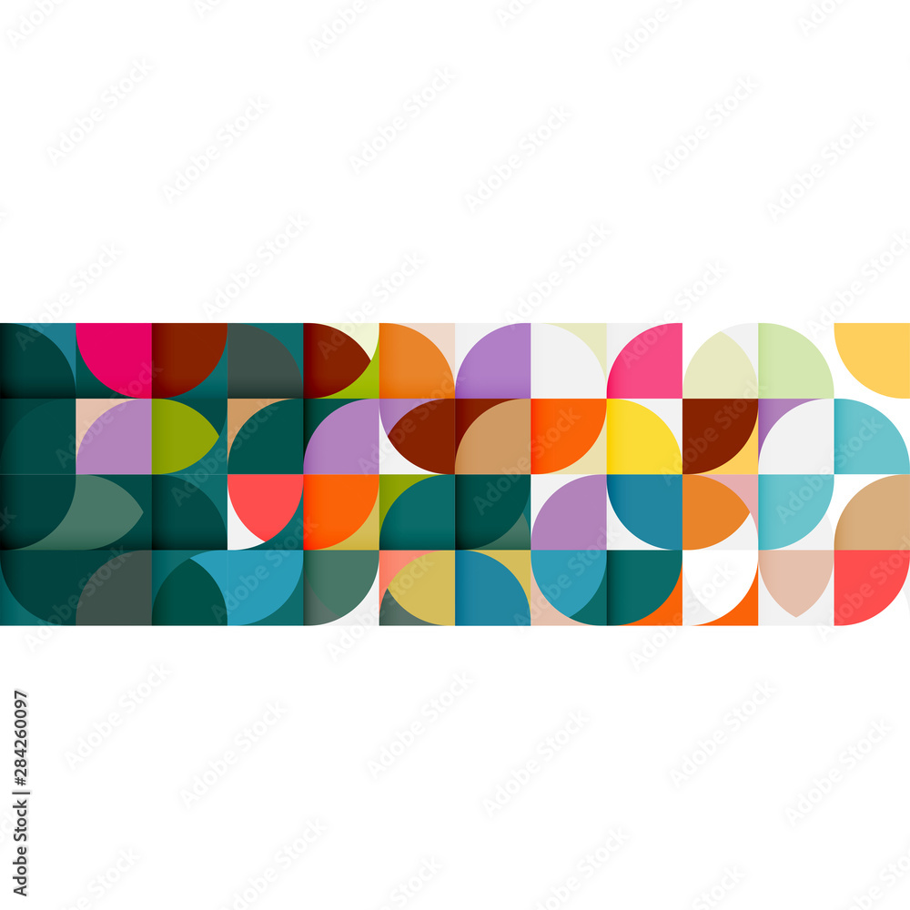 Poster abstract geometric pattern stripe with a variety of geometric. abstract flower pattern on white for 
