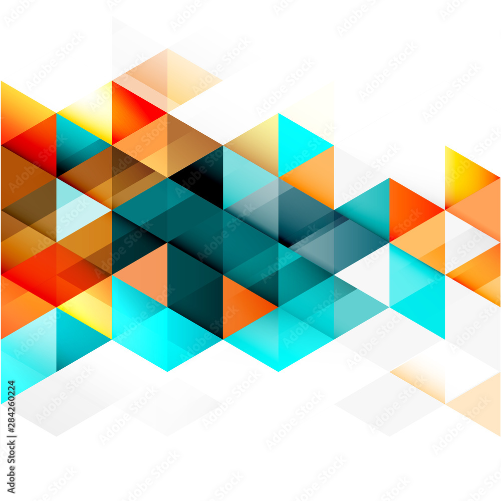 Poster abstract colorful geometric and modern overlapping triangles on white. modern background for busines