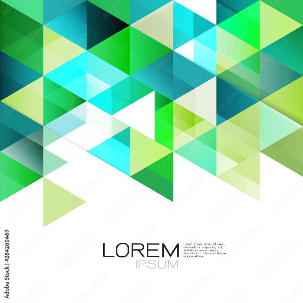 Poster abstract colorful geometric template isolated on white and modern triangle overlapping with white sp
