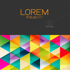 Abstract colorful geometric layout template and modern overlapping background with space for text and your pic . Modern background for business or technology, online presentation website element.
