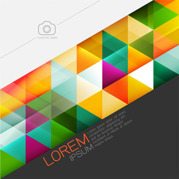 Abstract colorful geometric layout template and modern overlapping with white space for text and your pic . Modern background for business or technology, cover, online presentation website element.
