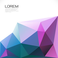 Fototapeta premium Abstract colorful geometric template on down position with space for text on white background. Modern background for business or technology presentation