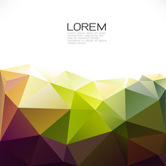 Abstract colorful geometric template on down position with space for text on white background. Modern background for business or technology presentation