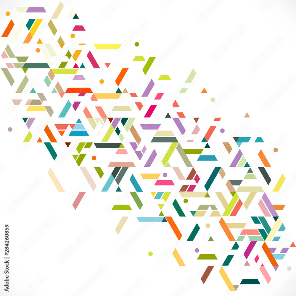 Poster abstract colorful and creative geometric stripe with a variety of graphic and pattern on white. corp