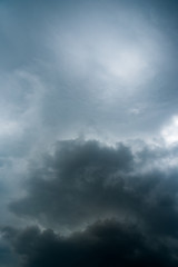 dark storm clouds with background,Dark clouds before a thunder-storm.