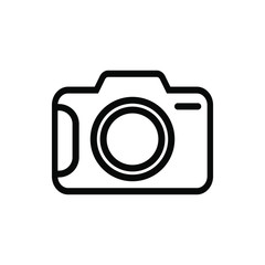 Photo camera vector icon, line icon