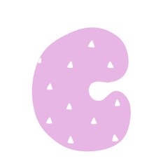 C Decorated letter. flat style. Cartoon children letter p