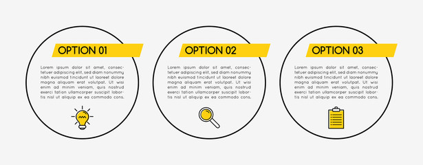 Circle diagram with 3 options. Infographic. Vector
