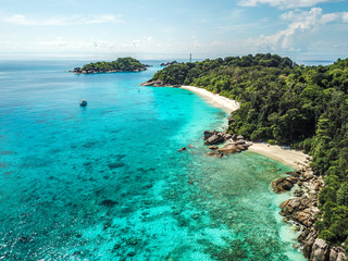 Similan island aerial views from above in Thailand