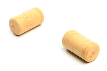 Wine corks isolated on white background .