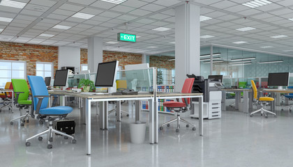 Büro - Großraumbüro - Bürogebäude - Fabrikhalle - Bürofläche - Gewerbefläche - Immobilie