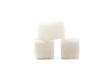 .Sugar cubes on white background isolated - Image