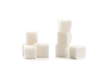 .Sugar cubes on white background isolated - Image
