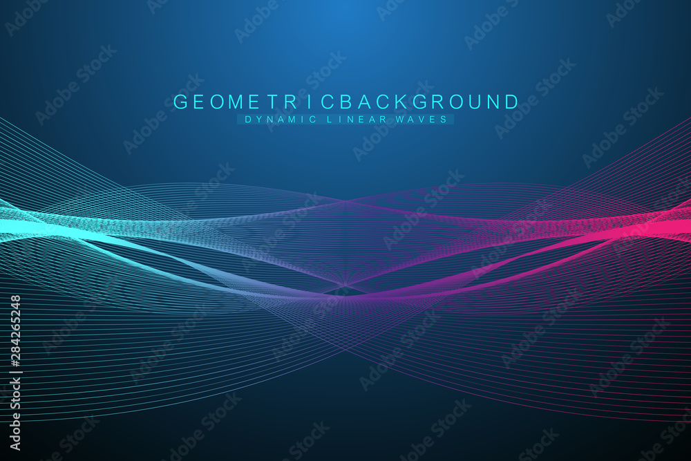 Poster expansion of life. colorful explosion background with connected line and dots, wave flow. visualizat