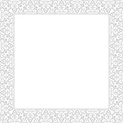 Decorative frame Elegant vector element for design in Eastern style, place for text. Floral grey border. Lace illustration for invitations and greeting cards