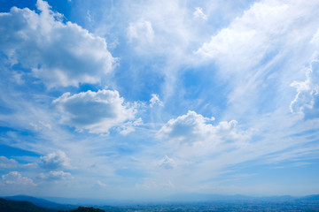 【写真素材】 青空　空　雲　夏の空　背景　背景素材　8月　コピースペース　