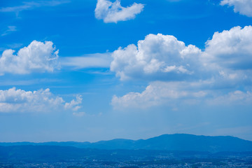 若草山山頂からの眺め　奈良県奈良市　市街地　2019年8月　夏