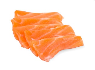 Raw salmon slice or salmon sashimi in Japanese style fresh