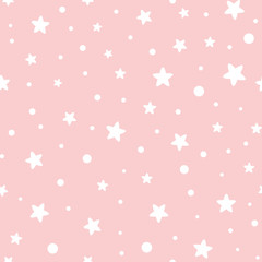 Fototapeta na wymiar Pink seamless pattern stars geometric pink ornamental background baby shower sweet girl background