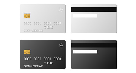 Fototapeta premium Credit plastic card with emv chip. Contactless payment