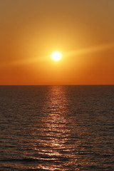 Anochece en el tirreno, Italia