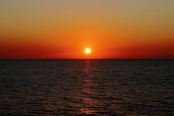 Anochece en el tirreno, Italia