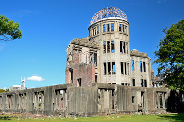 View of atomic bomb dome in Hiroshima city, Japan: UNESCO World Heritage Site