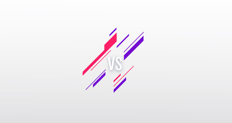 Versus logo with simple elements . vector template. Vs battle headline, conflict duel. Flat design. violet and pink. Vector illustration