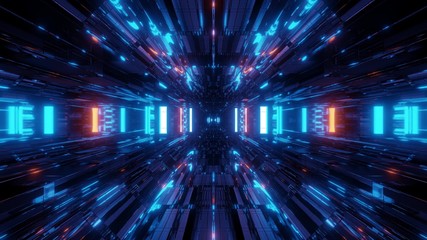 Fototapeta na wymiar beautiful futuristic scifi space ship tunnel background 3d illustration 3d rendering loop endless looping