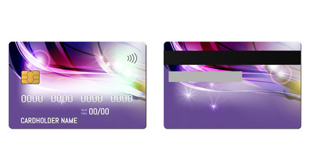 Credit plastic card with emv chip. Contactless payment