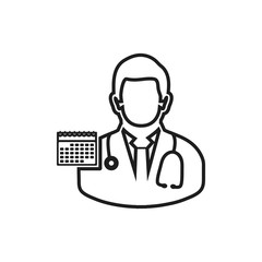 Doctor appointment line icon. Editable vector EPS.