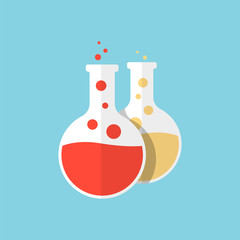 Test Tubes Color Vector Icon