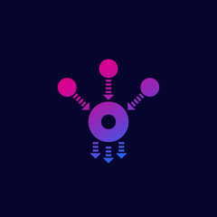 consolidation or merge icon with gradient