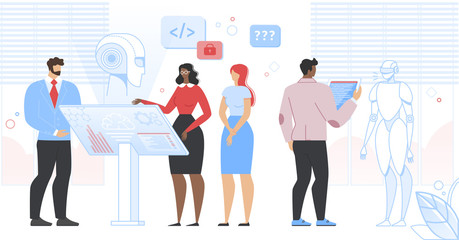 Engineers Scientists Making and Programming Robot