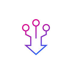 consolidation, merge line vector icon