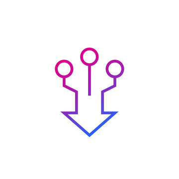 Consolidation, Merge Line Vector Icon