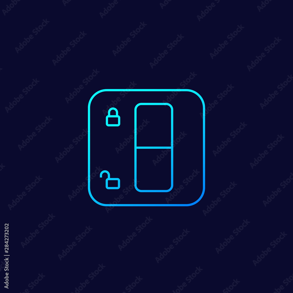 Poster lock switch vector linear icon