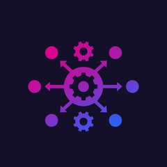process automation icon with gears, vector