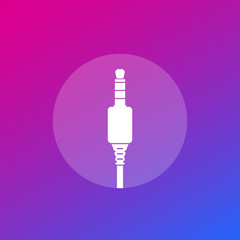 audio cable, jack connector vector icon