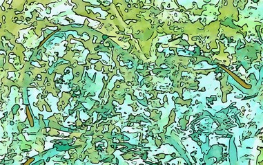 Grunge abstract marble acrylic background. Vintage style artwork, scratched elements. Curves and waves.