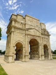 Fototapeta na wymiar The Triumphal Arch of Orange (French: Arc de triomphe d'Orange) UNESCO World Heritage Site