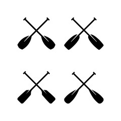 Set of paddle icon, logo. Cross paddle logo design