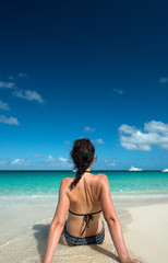 Woman at Anguilla island, caribbean