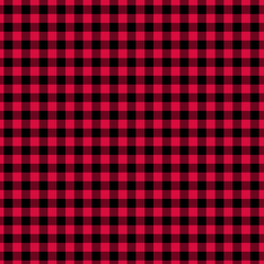 Gingham seamless red and black pattern. Texture from squares for plaid, tablecloths, clothes, shirts, dresses, paper, bedding, blankets, quilts and other textile products. Vector illustration EPS 10